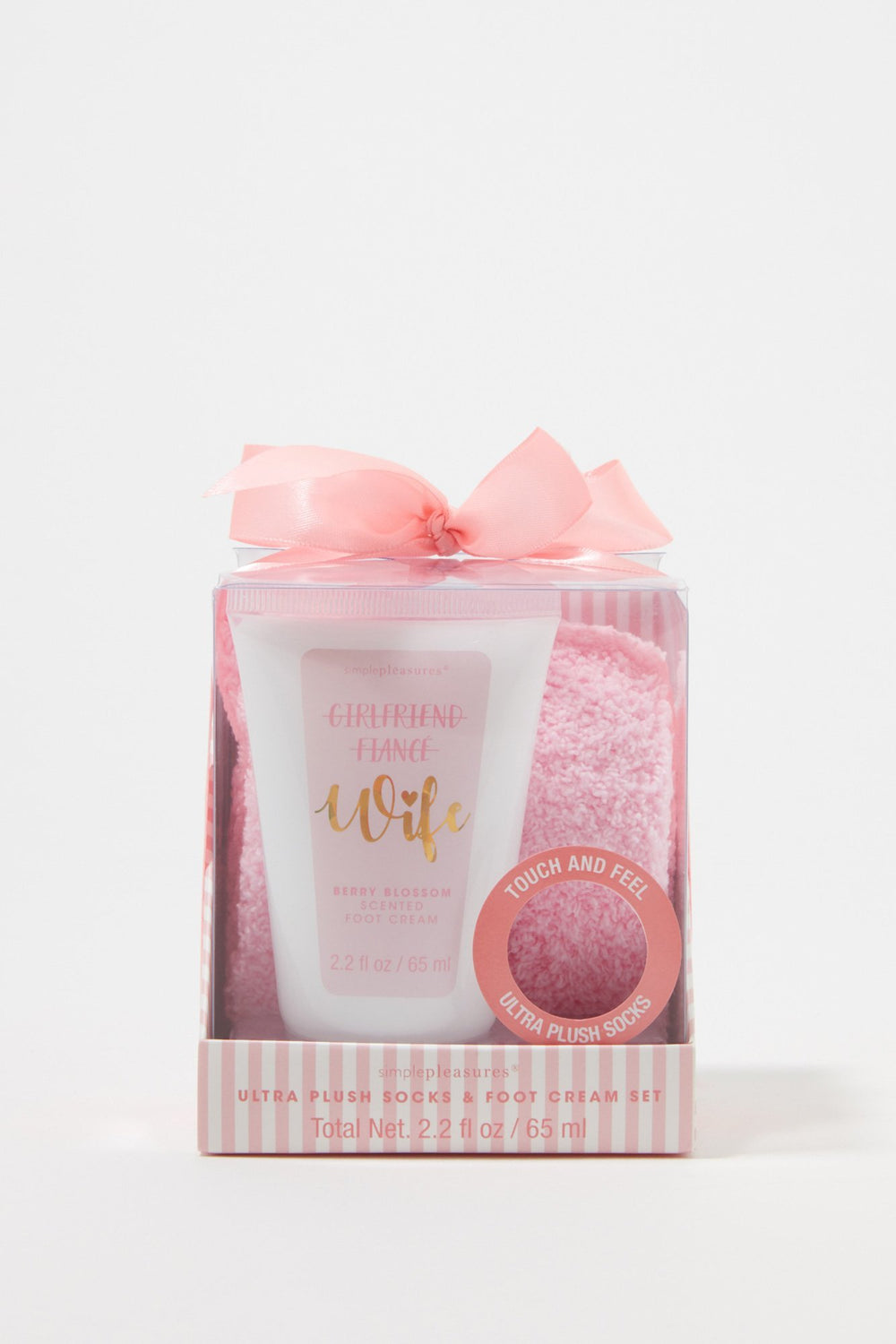 Women Chaussettes ultra-pelucheuses et crème pour les pieds Rose