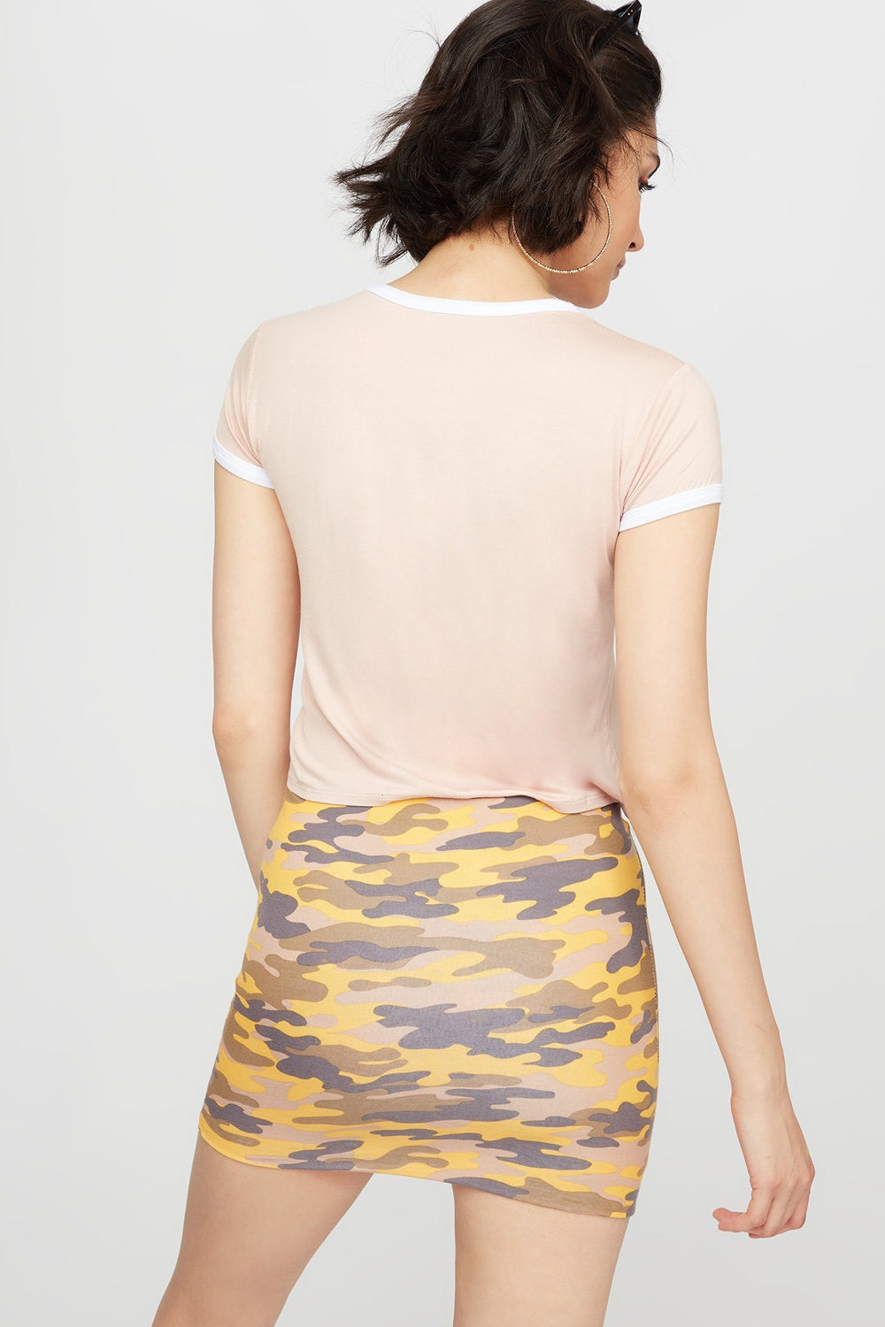 Women Cropped Ringer T-Shirt Rose