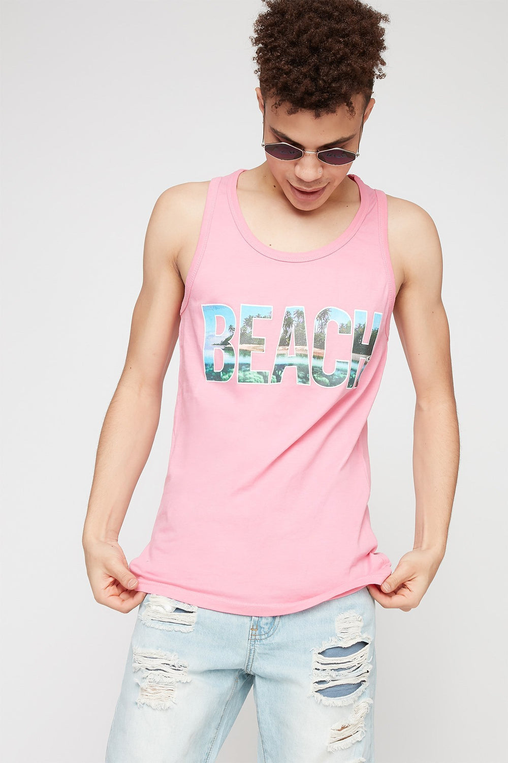 Men Débardeur à imprimé Beach Rose
