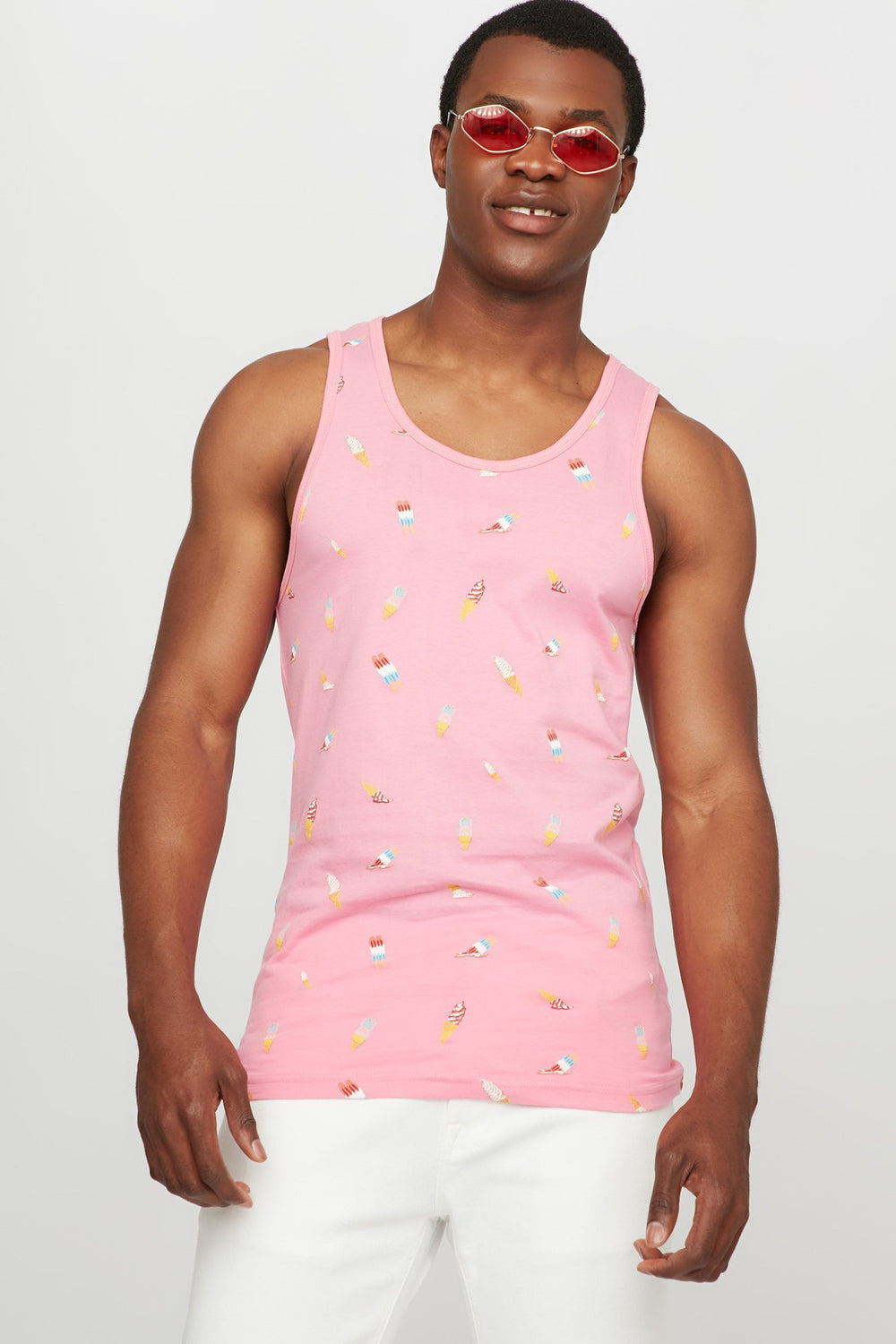 Men Débardeur à petits motifs Rose