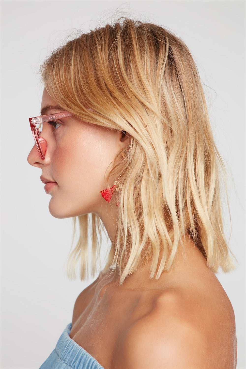 Women Lunettes de soleil il de chat colorées Rose