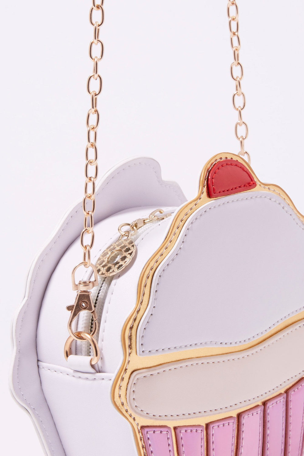 Women Metallic Cupcake Crossbody Bag Rose
