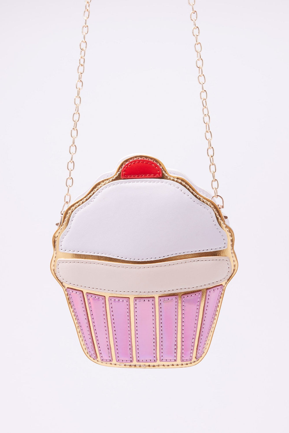 Women Metallic Cupcake Crossbody Bag Rose