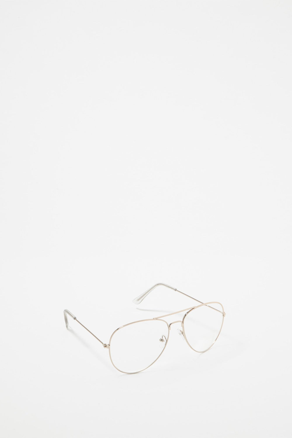Men Oversized Clear Aviator Brow Bar Sunglasses Rose