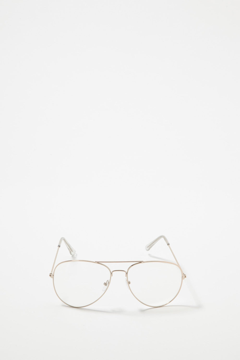 Men Oversized Clear Aviator Brow Bar Sunglasses Rose