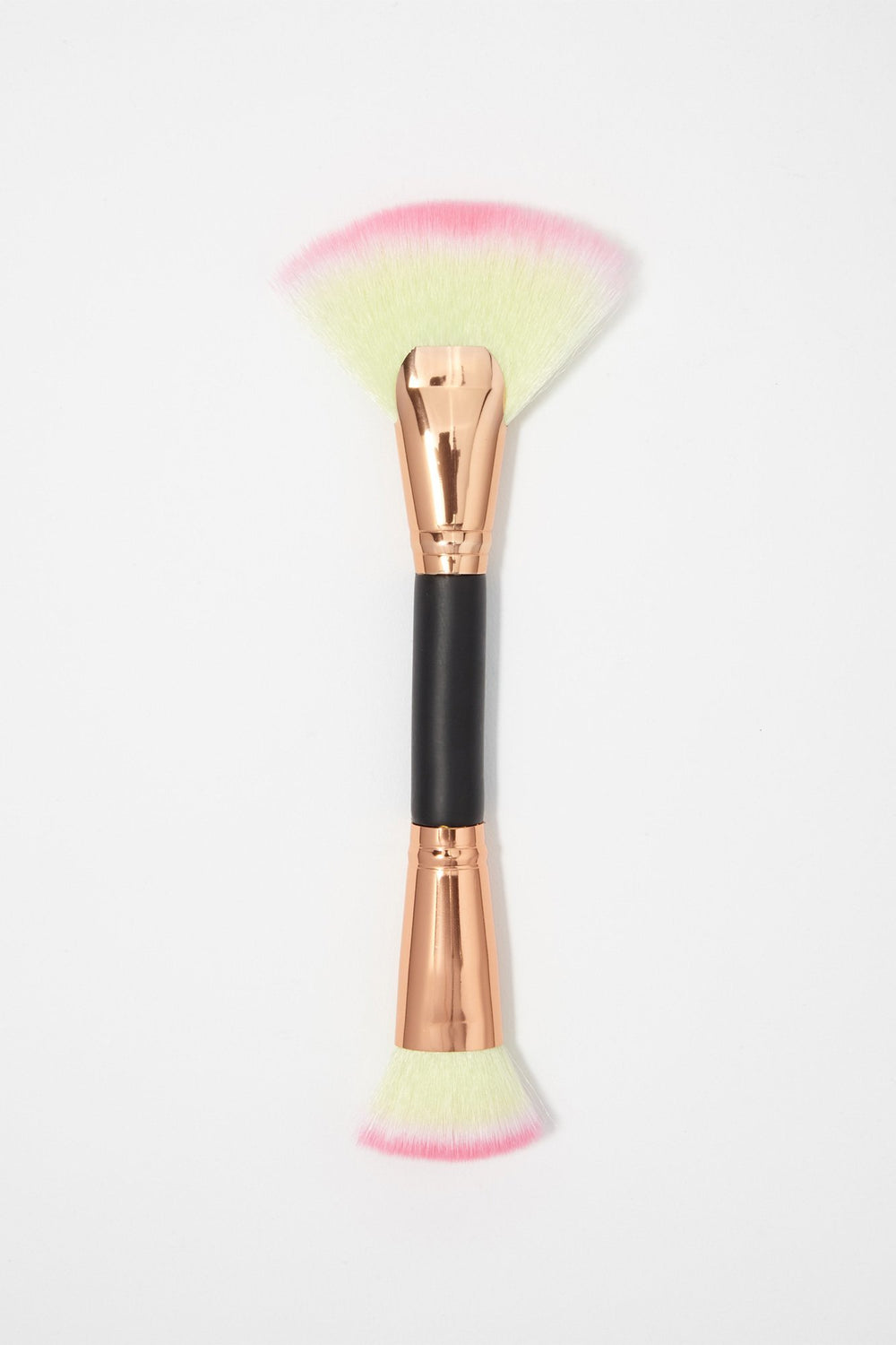 Women Pinceau à maquillage double tête multicolore Rose