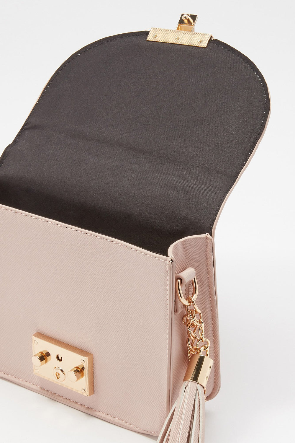 Women Sac à bandoulière structuré avec chaîne et pampilles Rose
