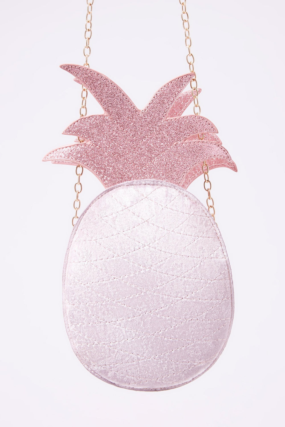 Women Velvet Pineapple Glitter Crossbody Bag Rose