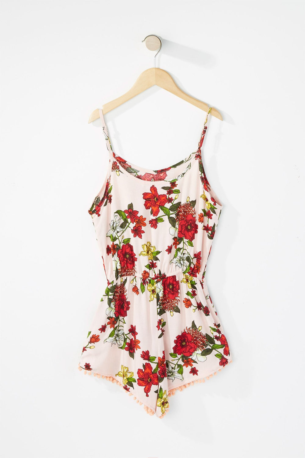 Kids Combi-short imprimé avec pompons et pampilles pour fille Rose
