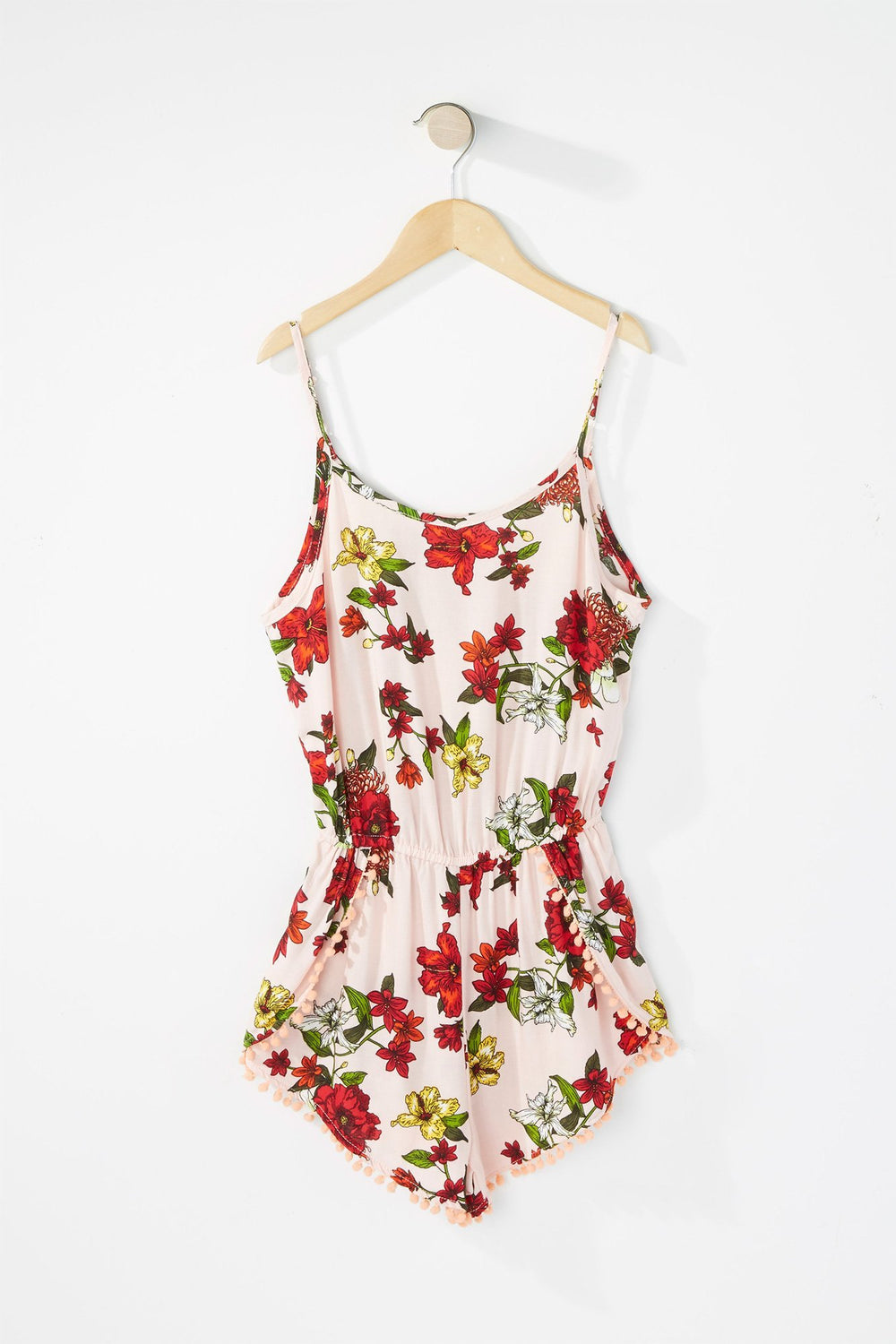 Kids Combi-short imprimé avec pompons et pampilles pour fille Rose