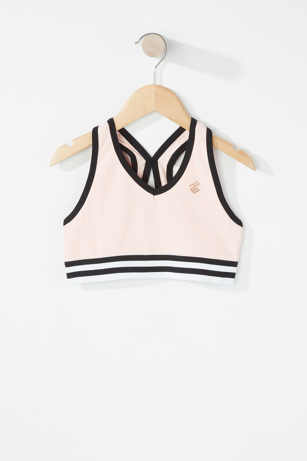 Kids Girls Rocawear Varsity Striped Sports Bra Rose