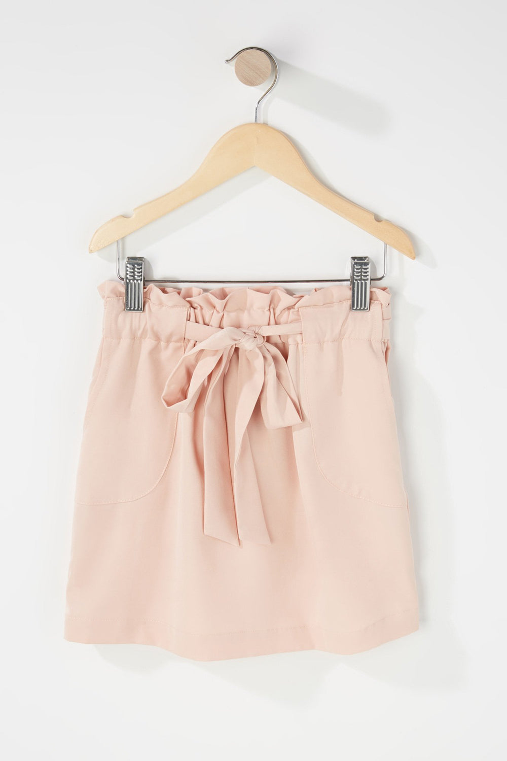 Kids Girls Ruffle Paperbag Skirt Rose