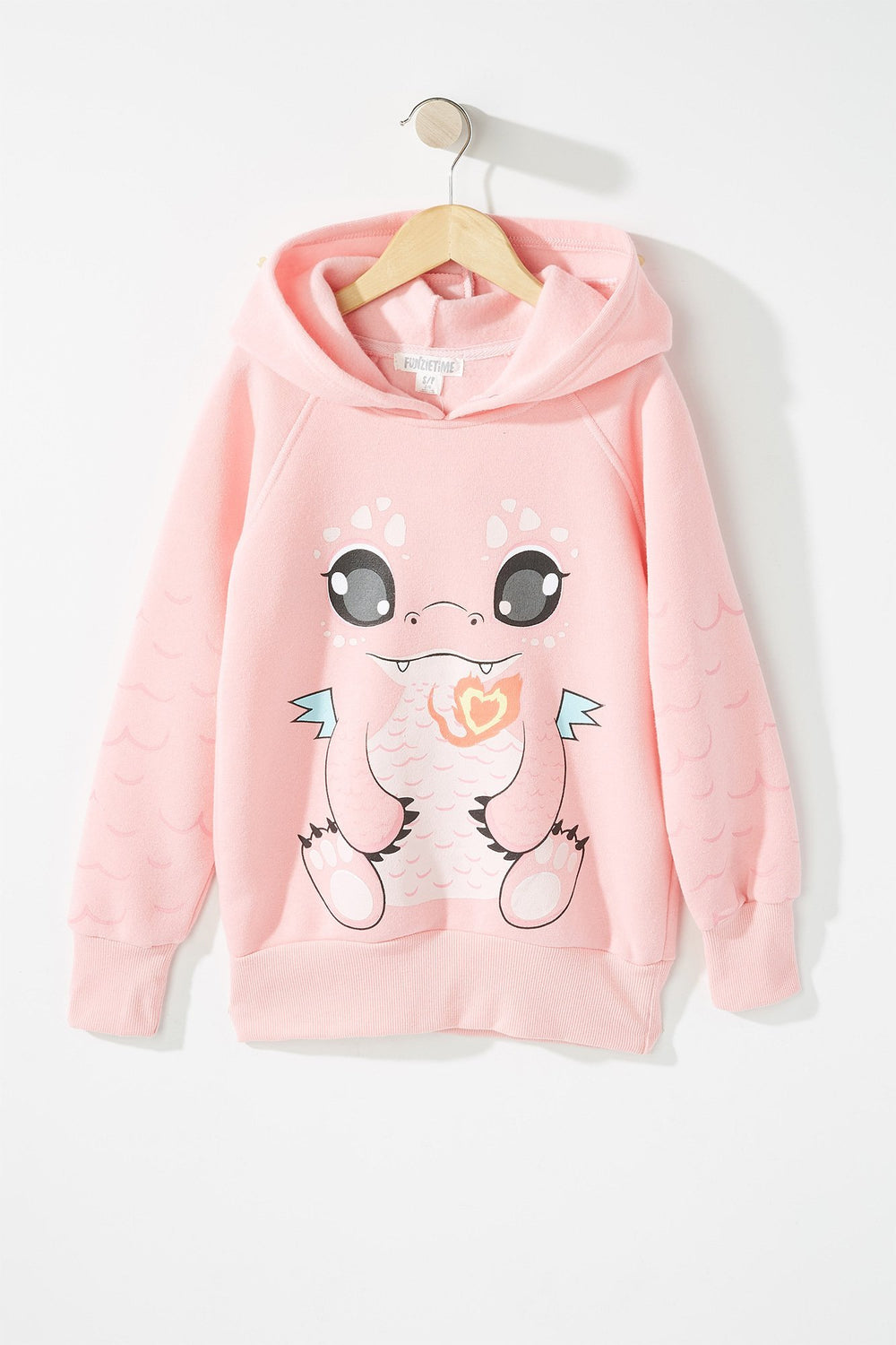 Kids Haut à capuchon à enfiler avec imprimé Dragon rose pour fille Rose