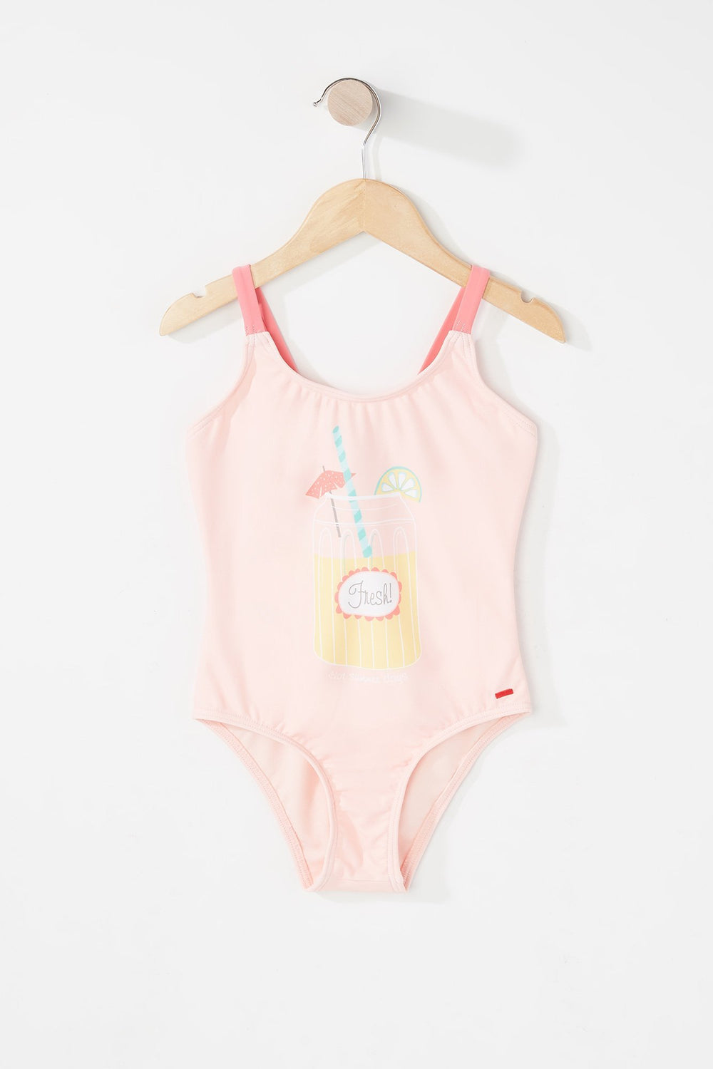 Kids Maillot de bain une-pièce à imprimé Cool Drink Fresh pour fille Rose