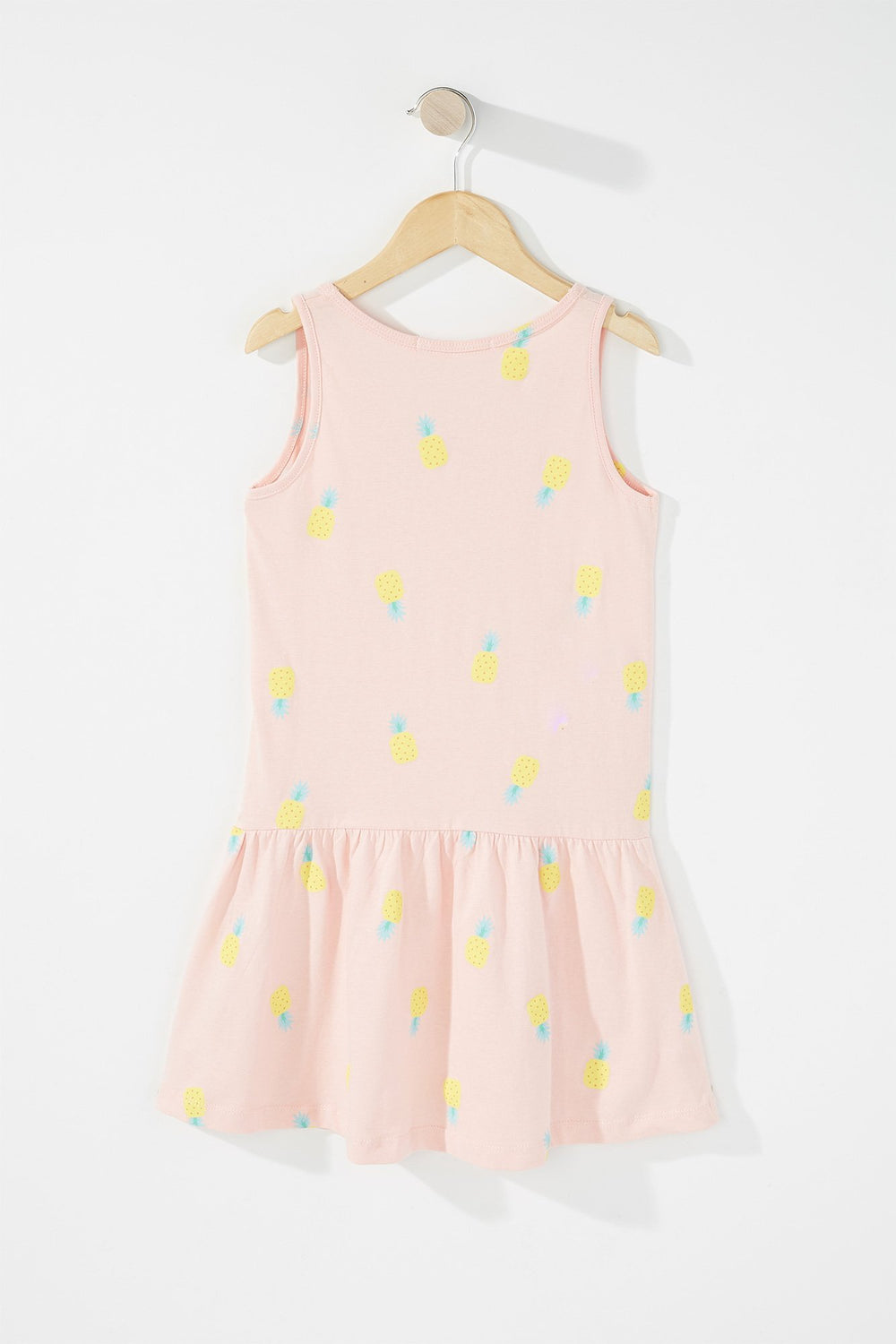 Kids Robe à basque sans manches imprimée pour fille Rose