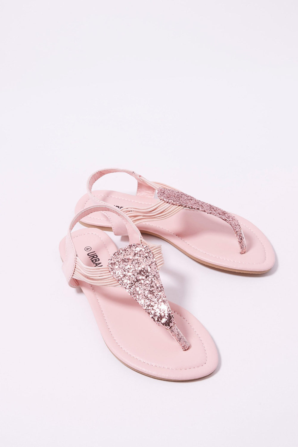 Kids Sandales en T scintillantes pour fille Rose