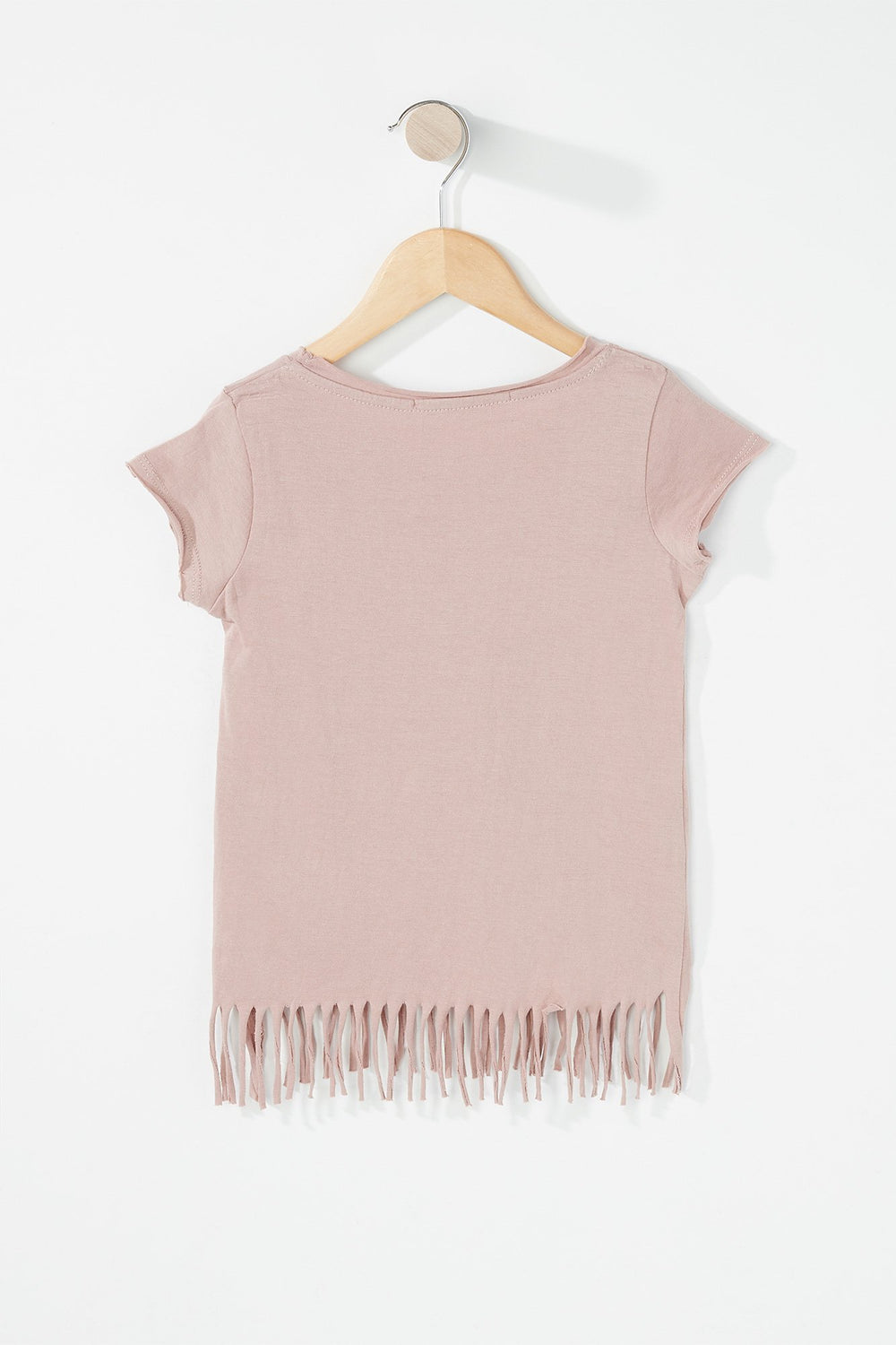 Kids T-shirt à imprimé de message et ballerine avec franges pour fille Rose