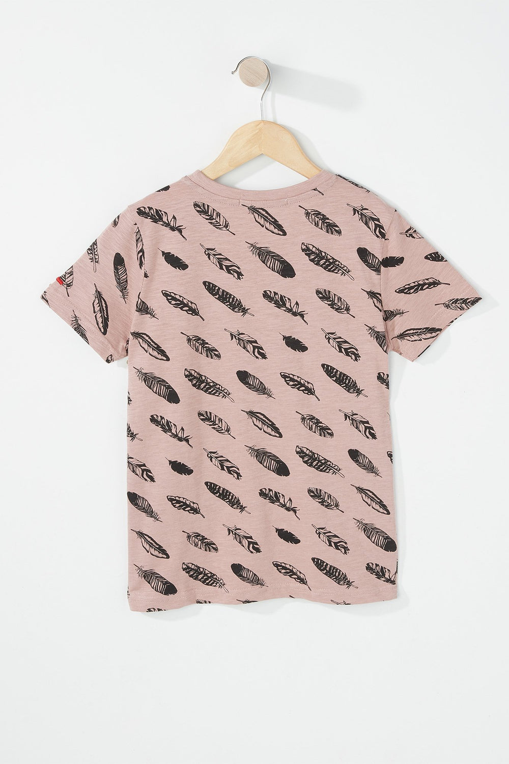 Kids T-shirt à imprimé Plume pour garçon Rose