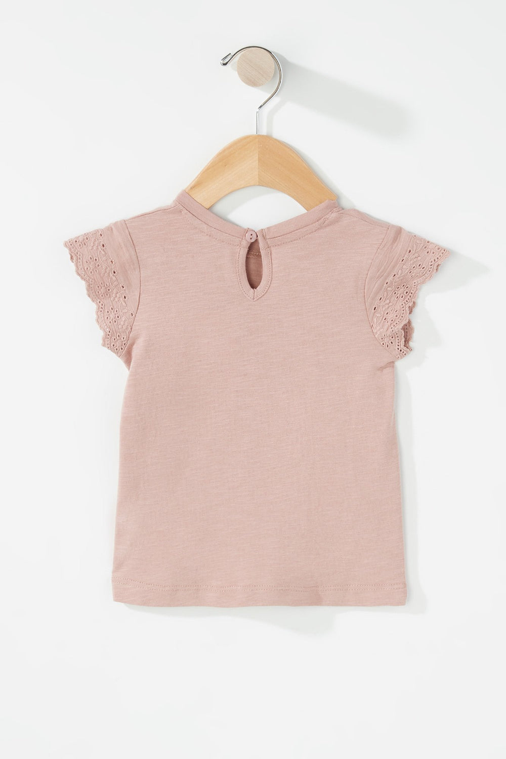 Kids T-shirt à manches crochetées pour bébé fille Rose