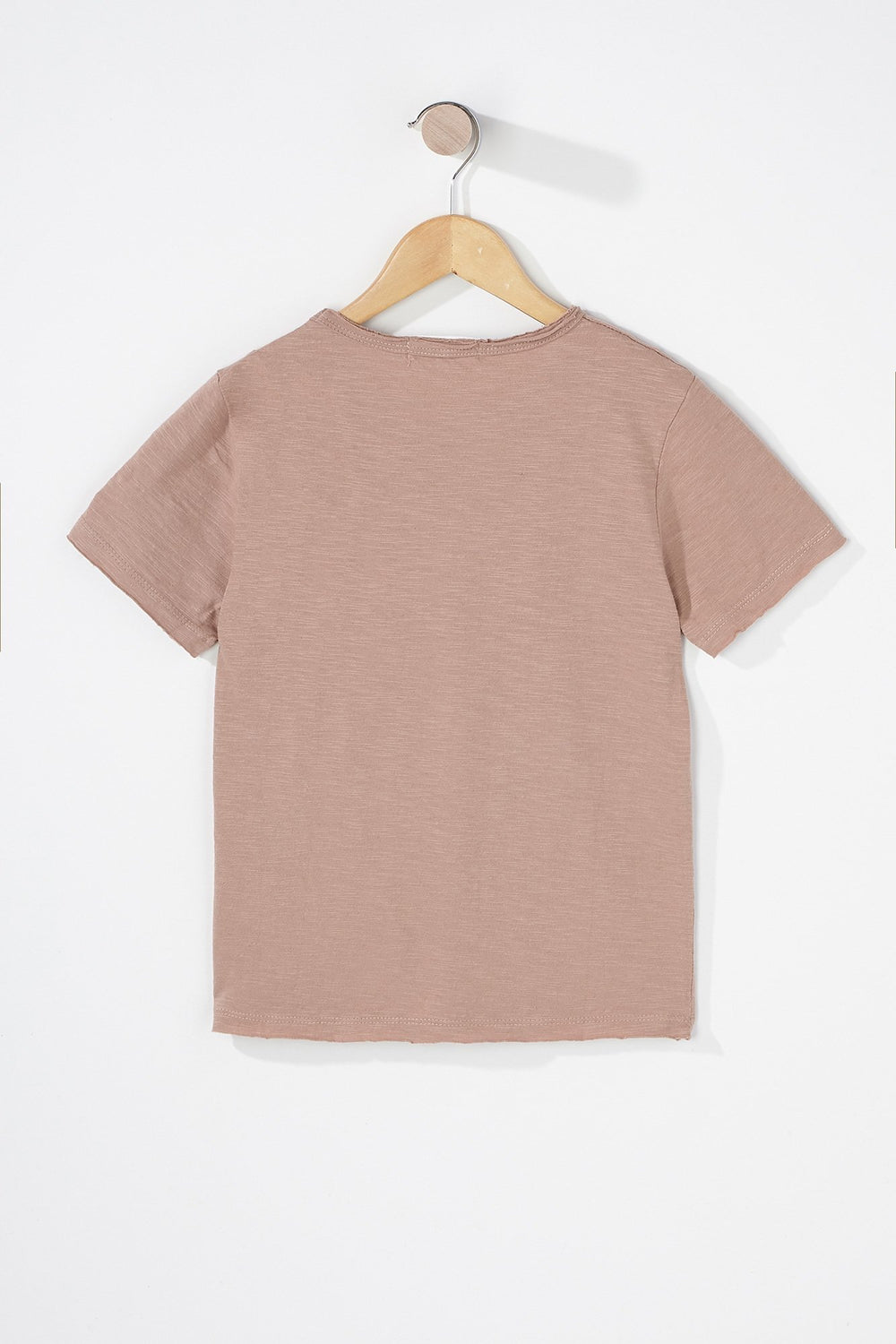 Kids T-shirt avec poche plaquée et encolure dégagée pour garçon Rose