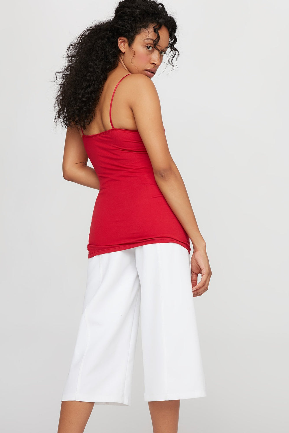 Women Camisole longue de base Rouge foncé