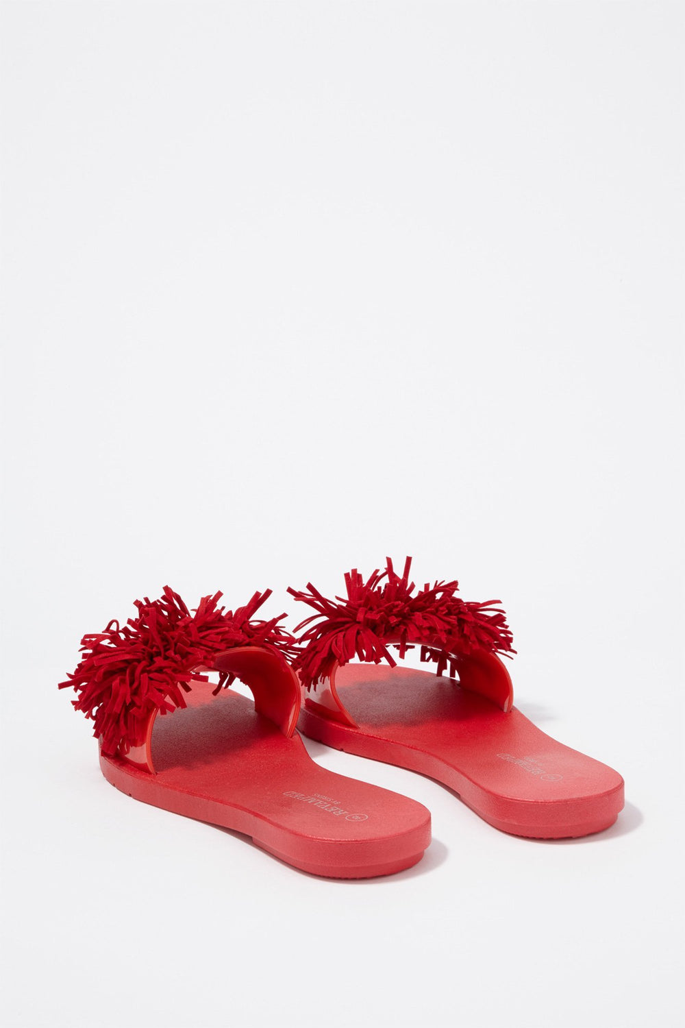 Women Mules avec franges Rouge