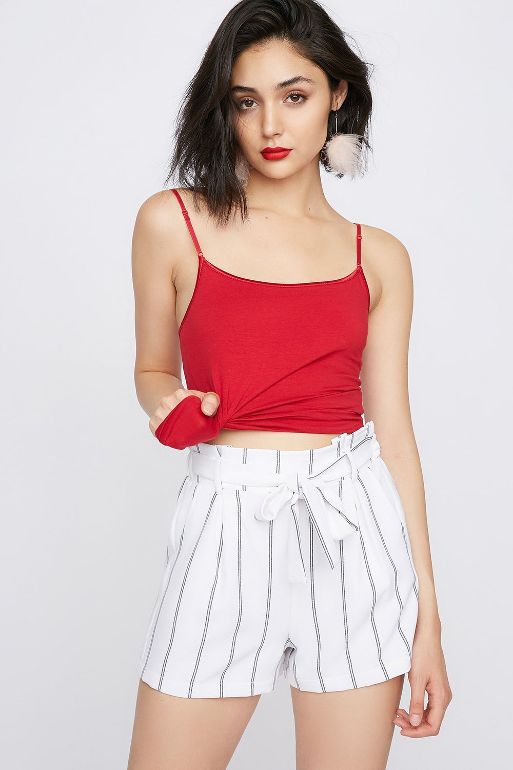 Women Camisole de base super extensible Rouge