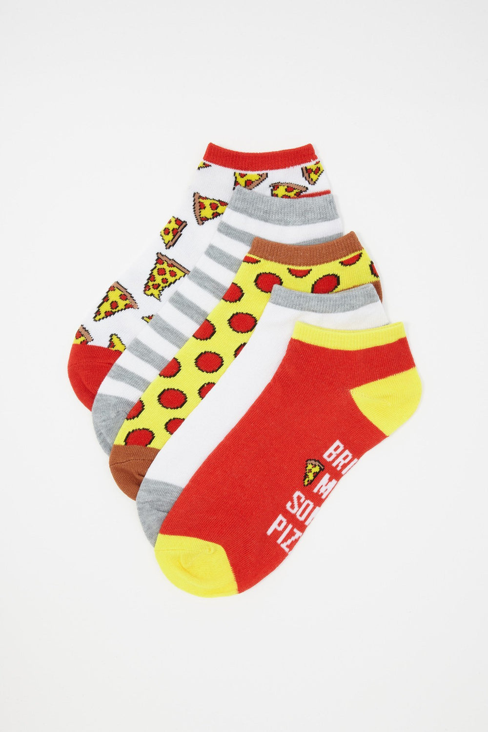 Women Chaussettes à imprimé Bring Me Some Pizza (5 paires) Rouge