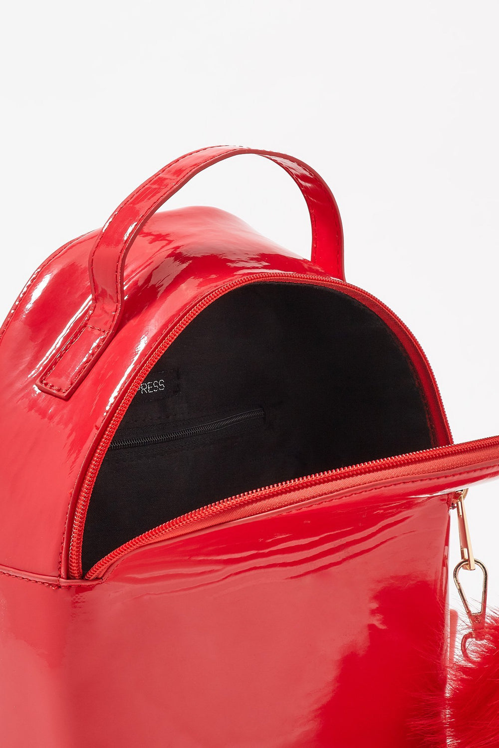 Women Minisac à dos en similicuir avec pompons Rouge
