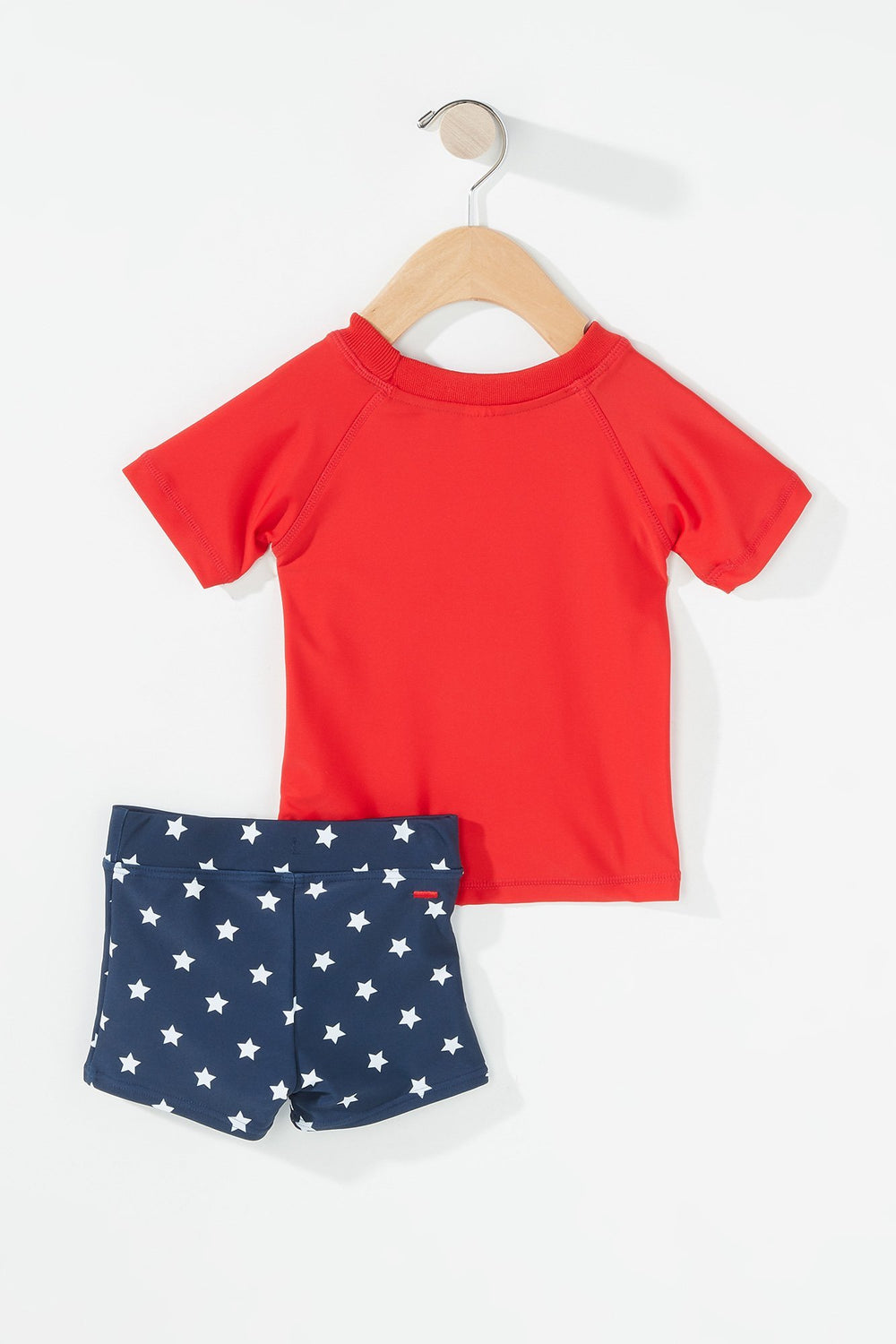 Kids Bikini à manches courtes avec imprimé Étoile pour bébé fille Rouge