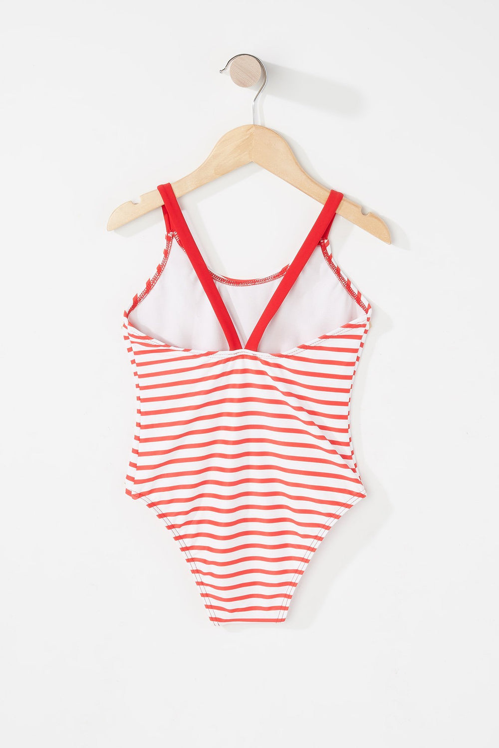 Kids Maillot de bain une-pièce rayé à imprimé Ancre pour fille Rouge