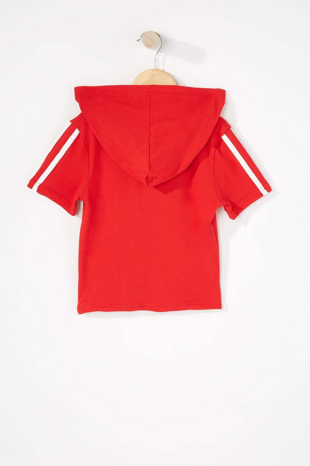 Kids T-shirt à capuchon à enfiler avec rayures latérales pour fille Rouge