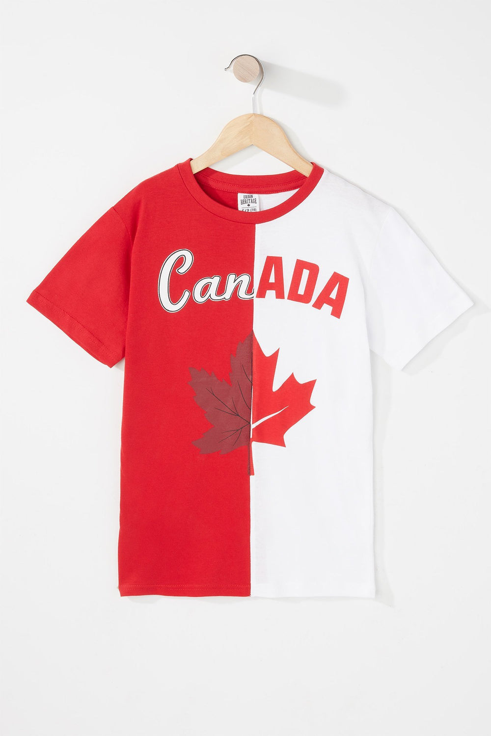 Kids T-shirt à imprimé Canada avec encolure dégagée pour garçon Rouge