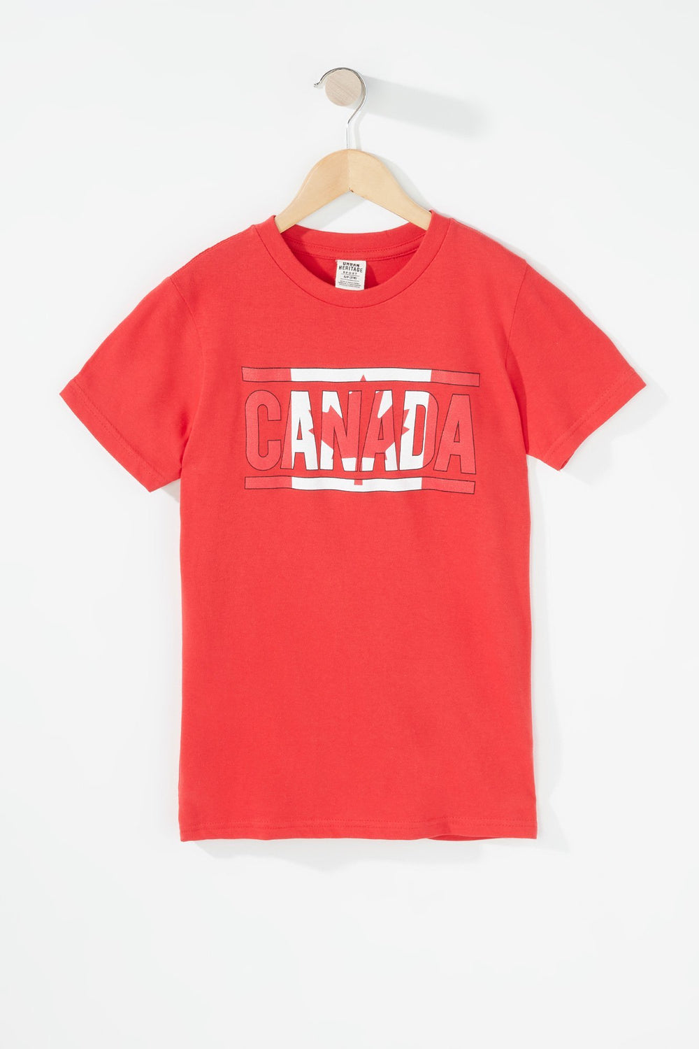 Kids T-shirt à imprimé Canada avec encolure dégagée pour garçon Rouge