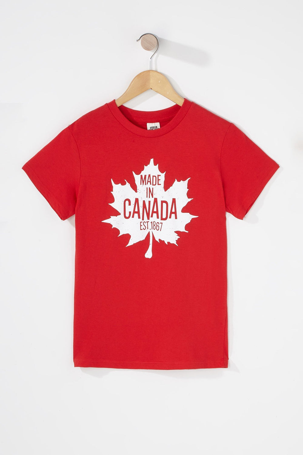 Kids T-shirt à imprimé Made In Canada pour garçon Rouge