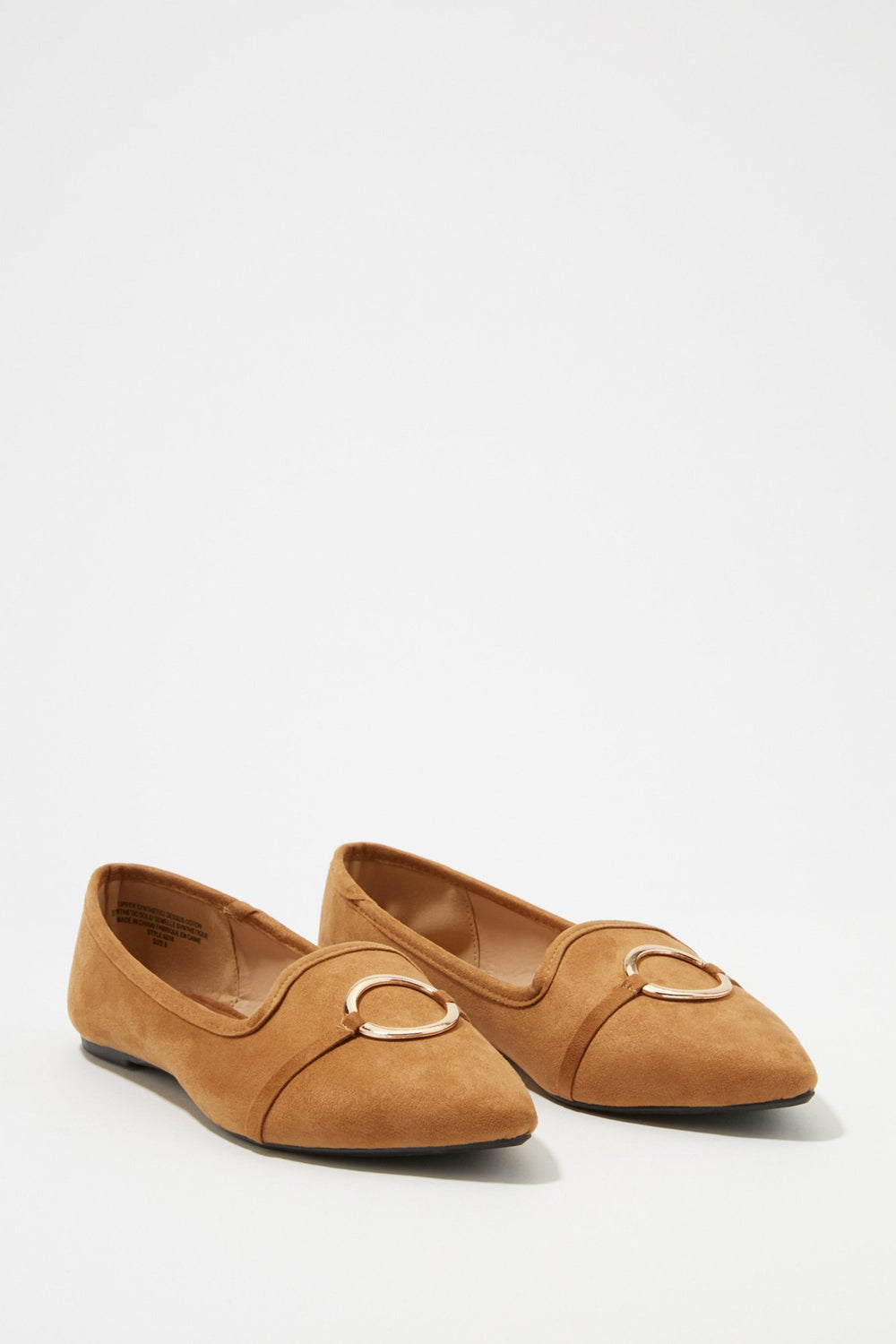 Women Faux-Suede Ring Pendant Slip-On Loafer Rust