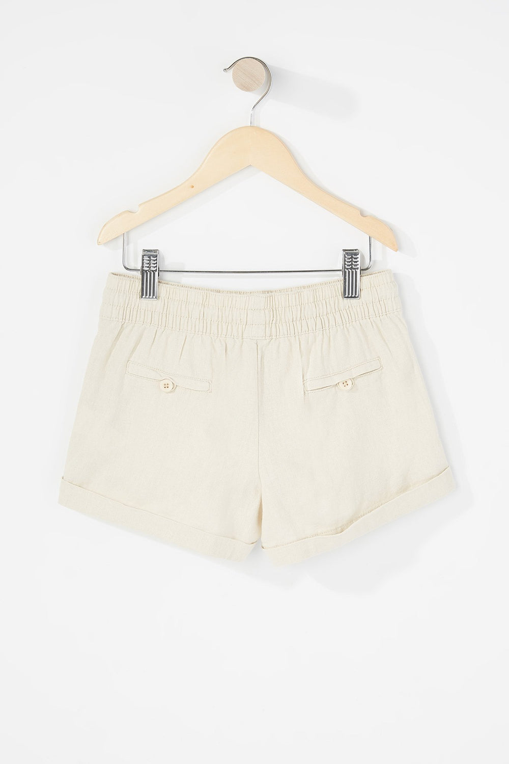 Kids Short en lin à taille coulissante pour fille Sable
