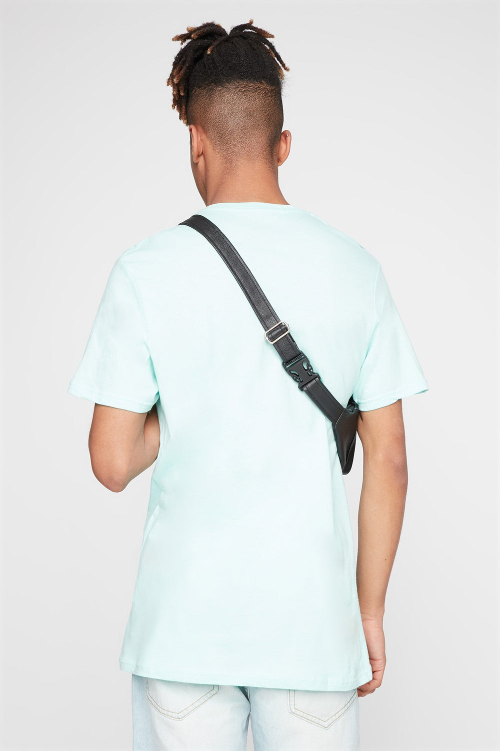Men Basic Pastel Soft V-Neck T-Shirt Sage