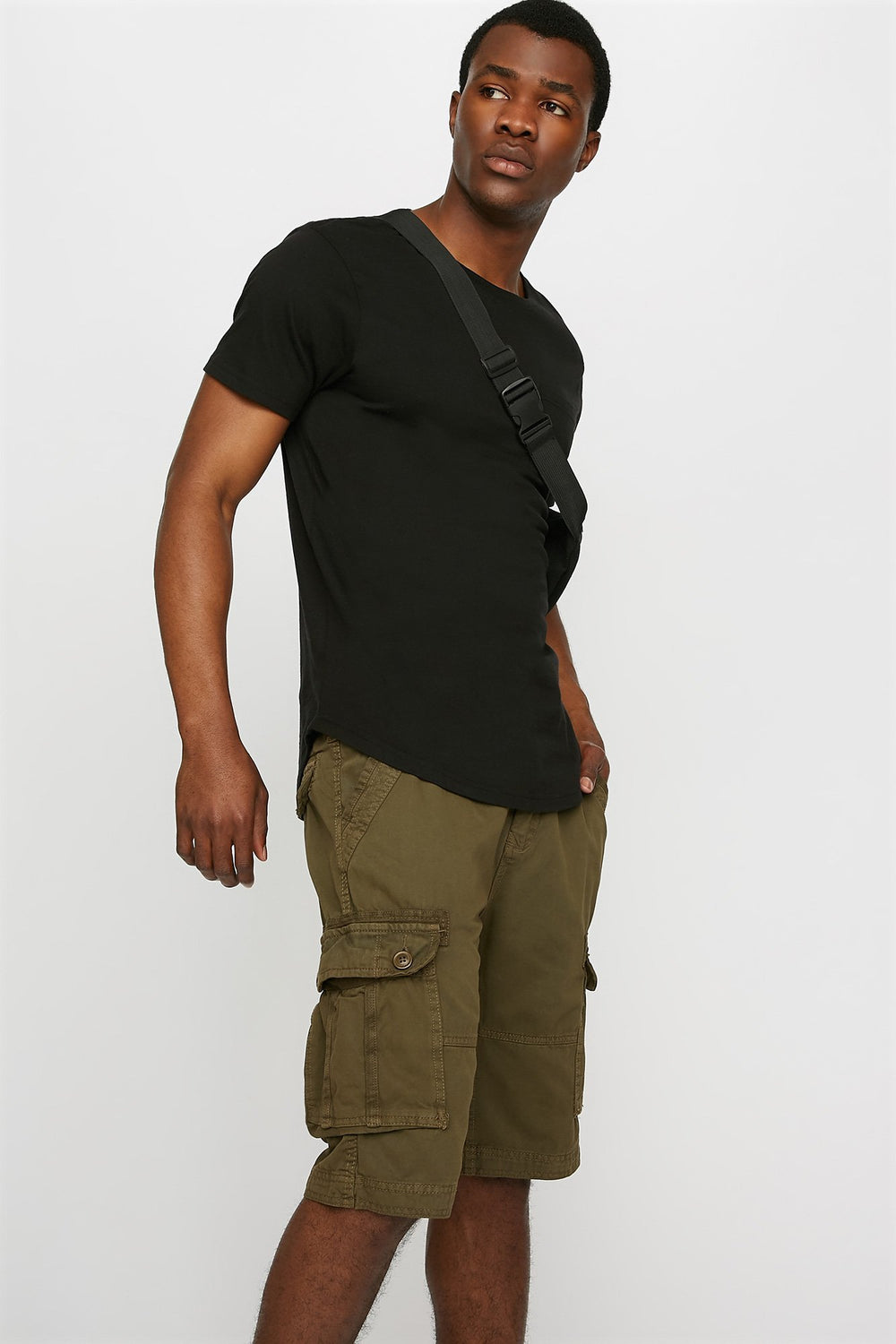 Men Canvas Slim Cargo Short Sage