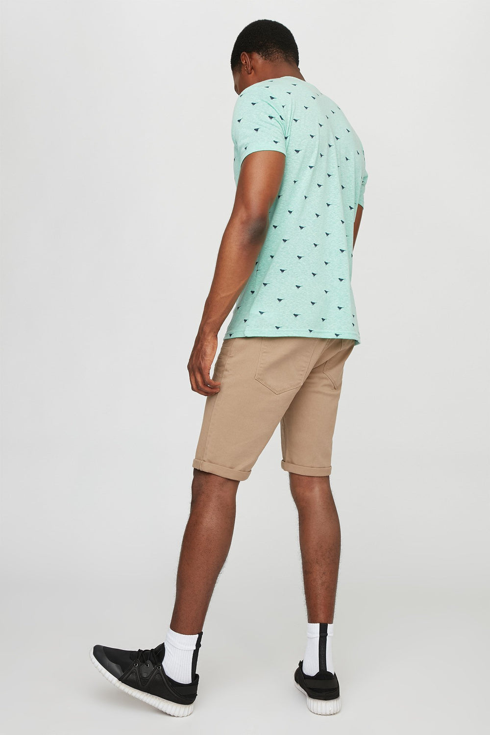 Men Printed Henley T-Shirt Sage
