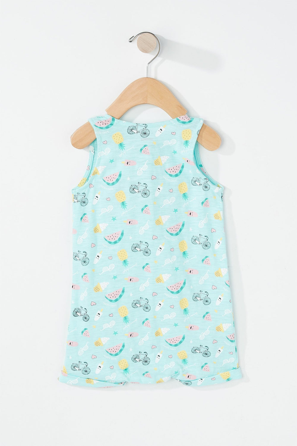 Kids Baby Girl Sleeveless Lightweight Printed Onesie Sage