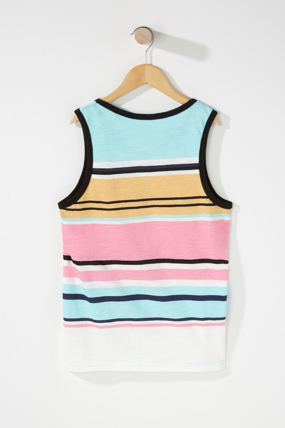 Kids Boys Coloured Striped Tank Sage