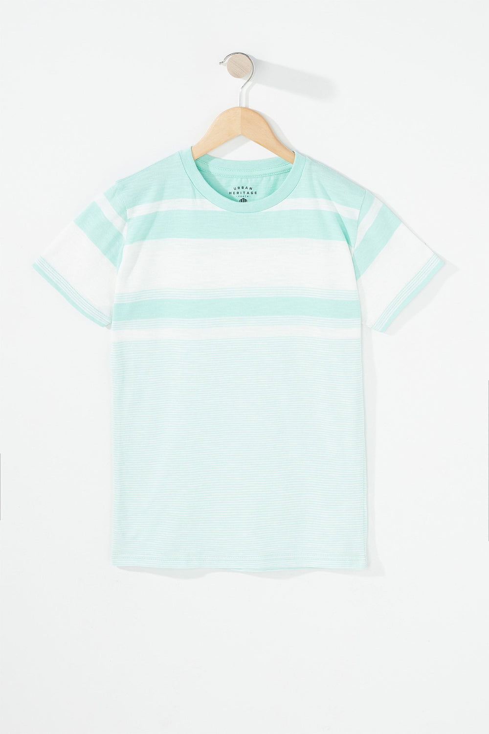 Kids Boys Striped Crewneck T-Shirt Sage