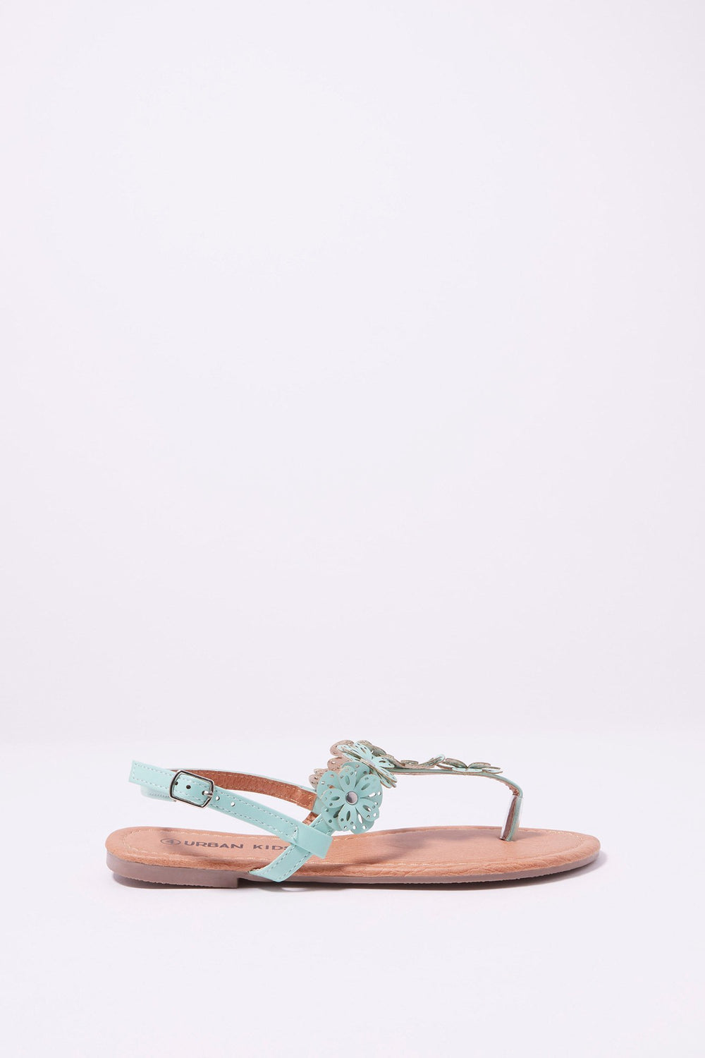 Kids Girls Floral T-Bar Sandal Sage