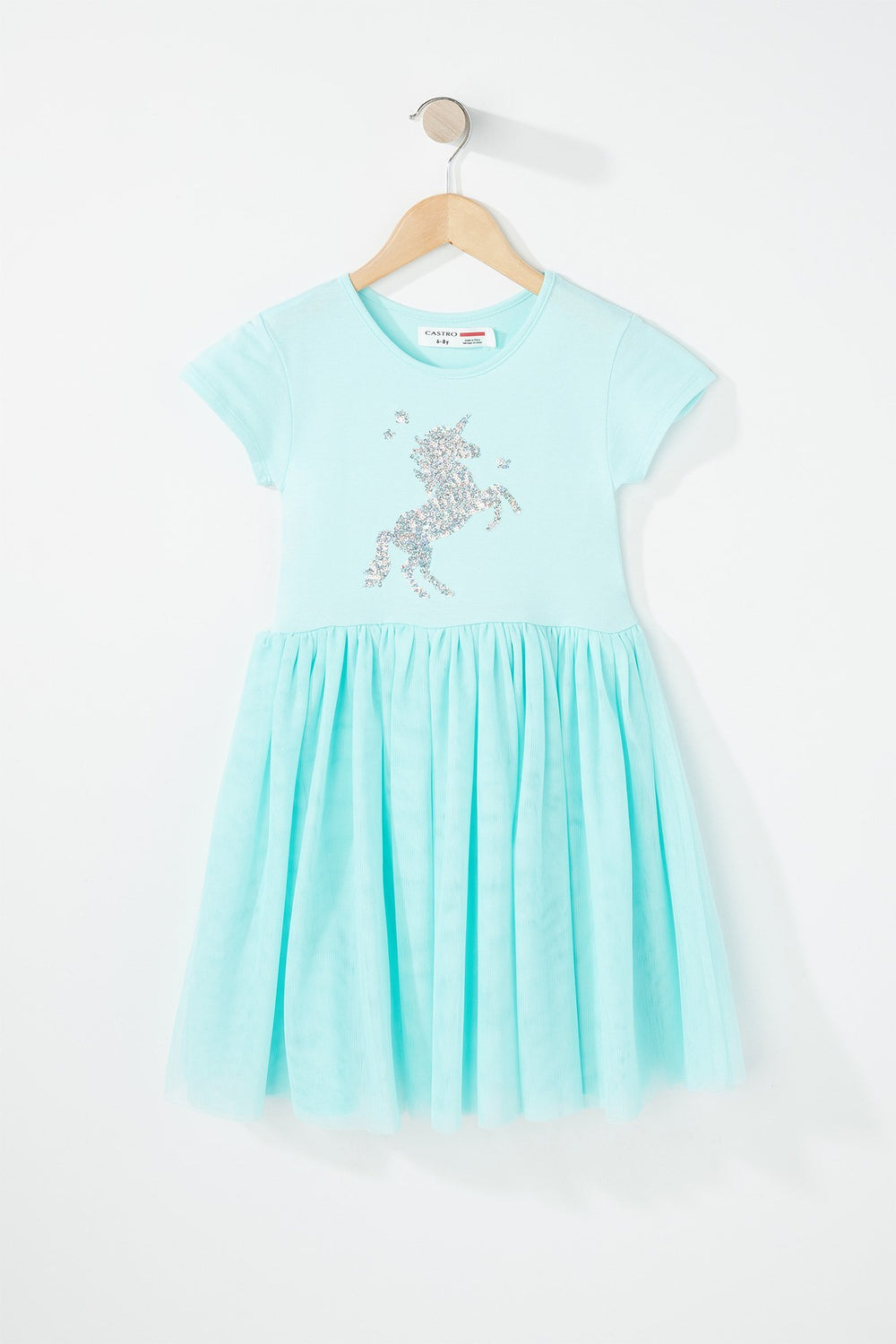 Kids Girls Sequin Unicorn Tutu Dress Sage