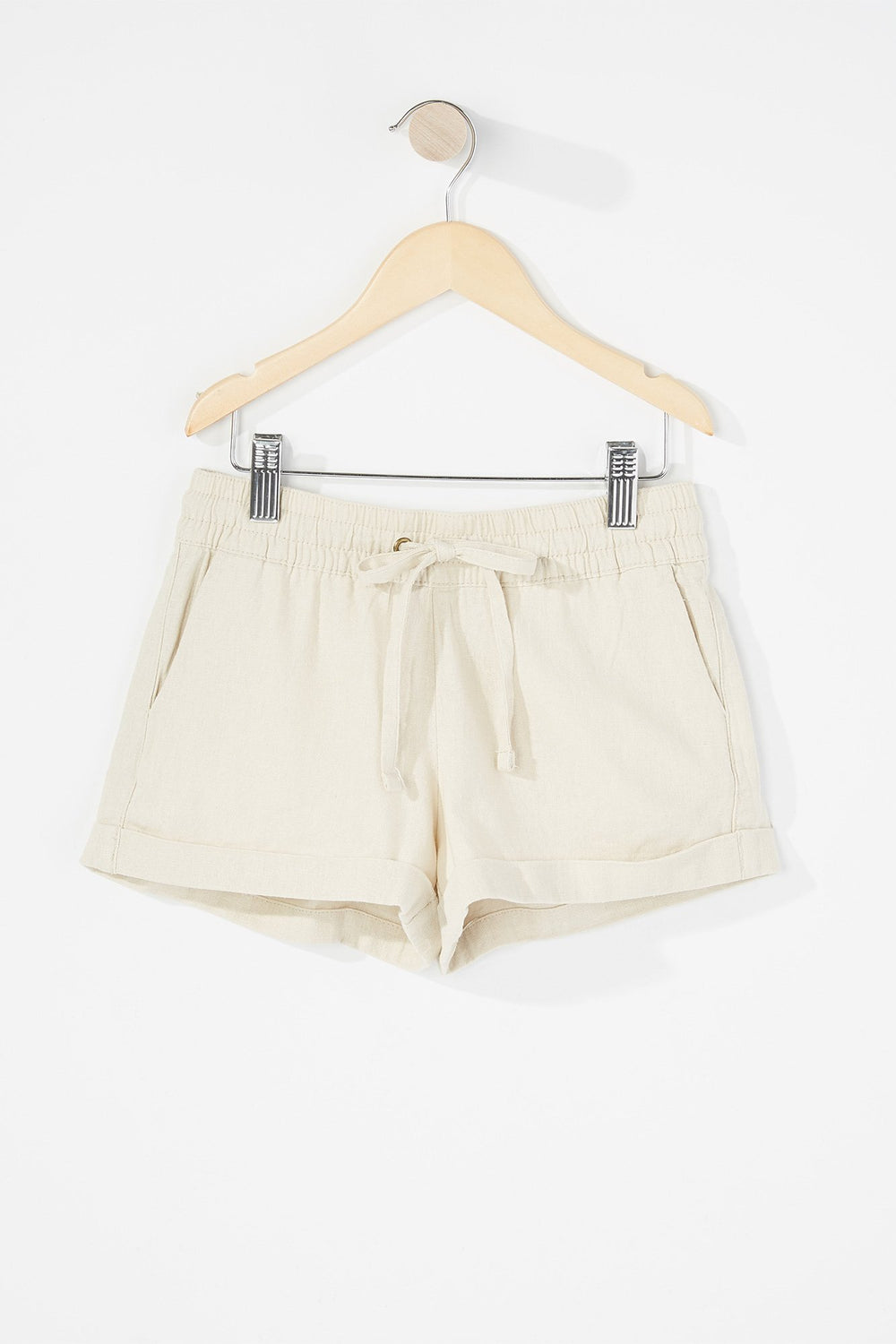 Kids Girls Linen Drawstring Short Sand