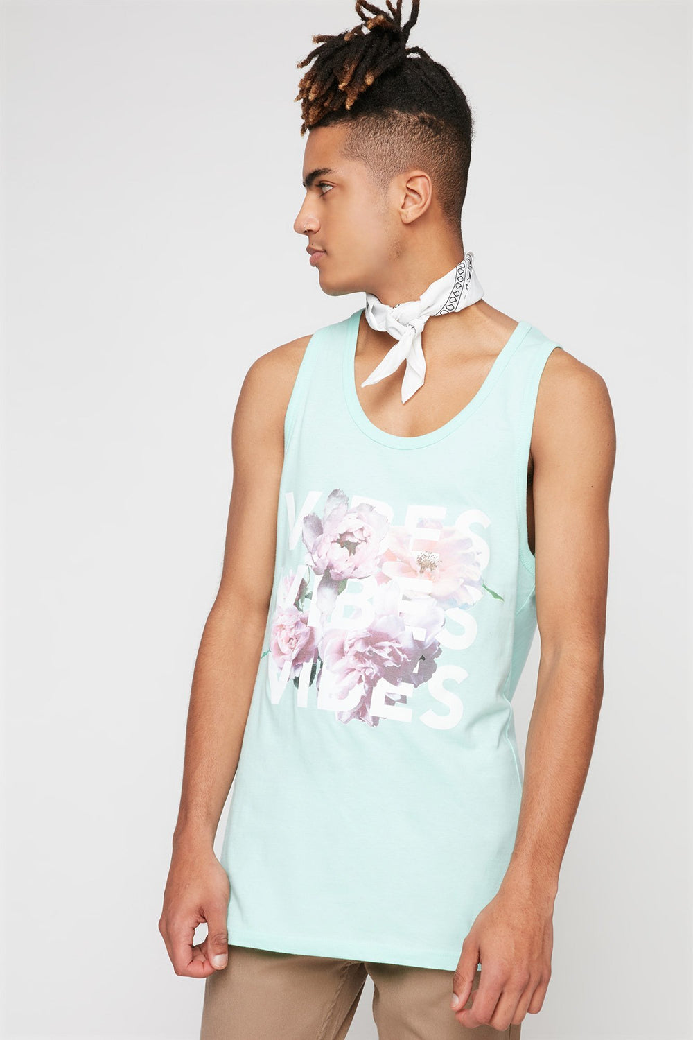 Men Débardeur à imprimé Floral Vibes Sauge