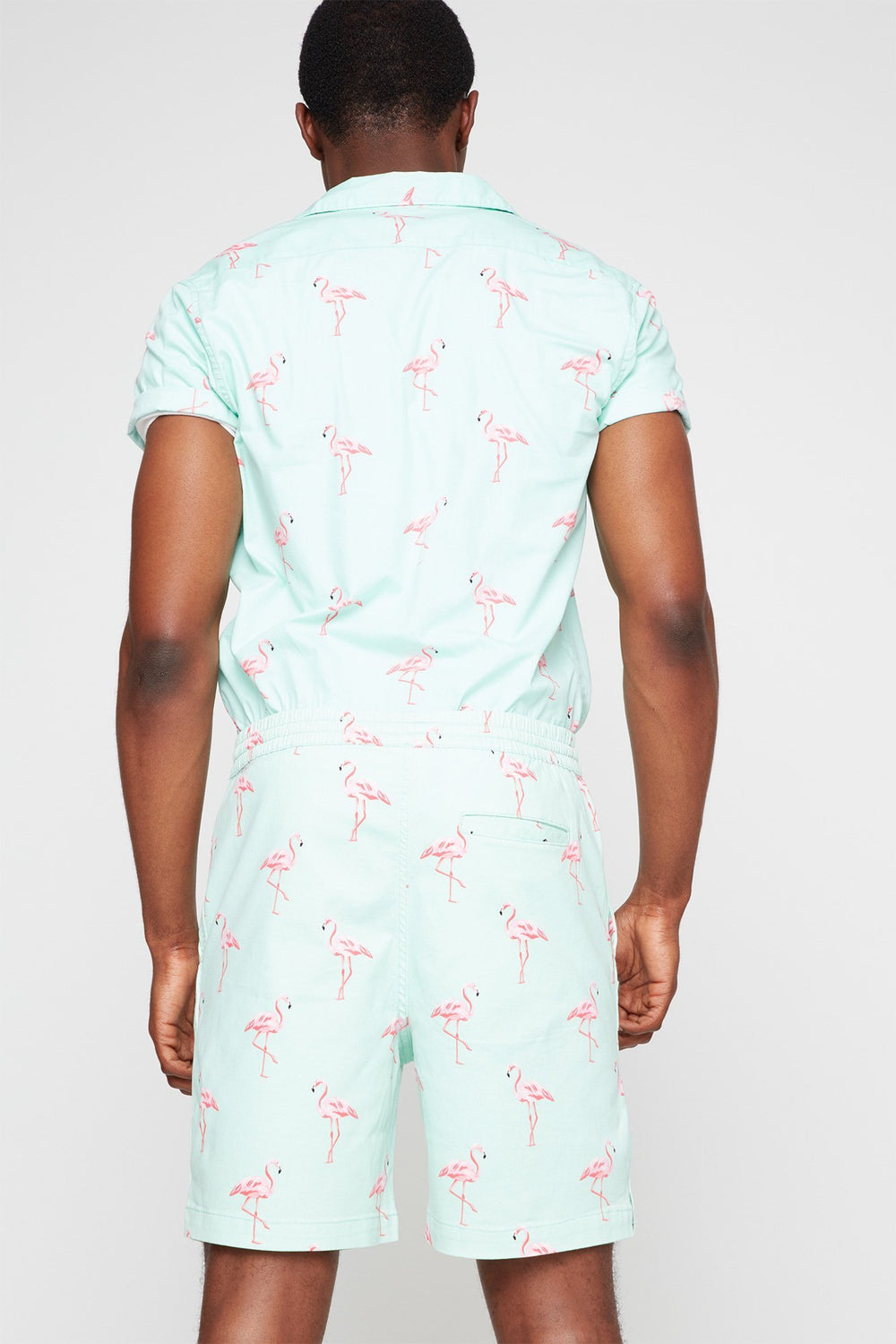 Men Short mince imprimé à taille coulissante Sauge