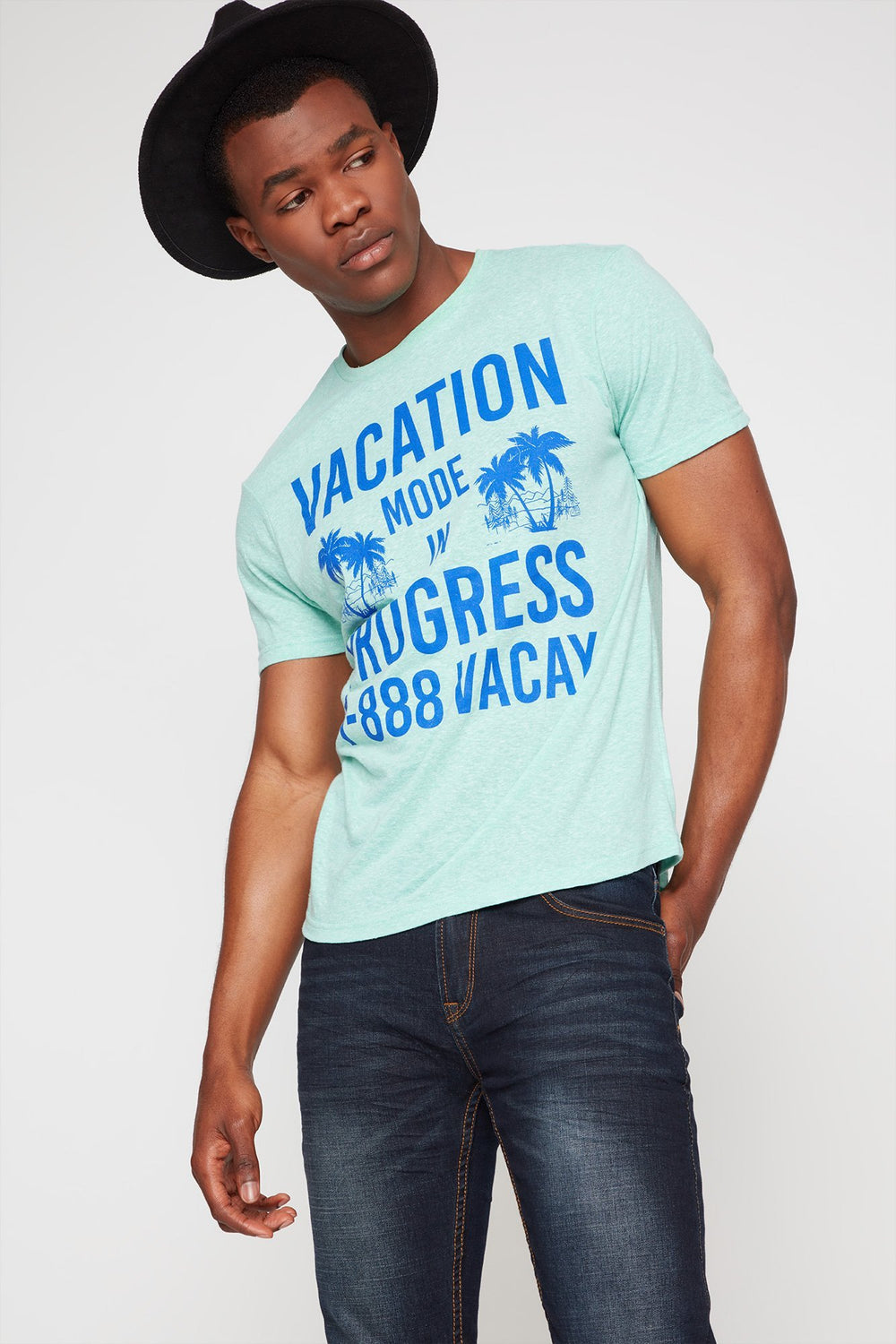 Men T-shirt à imprimé Vacation Mode Sauge