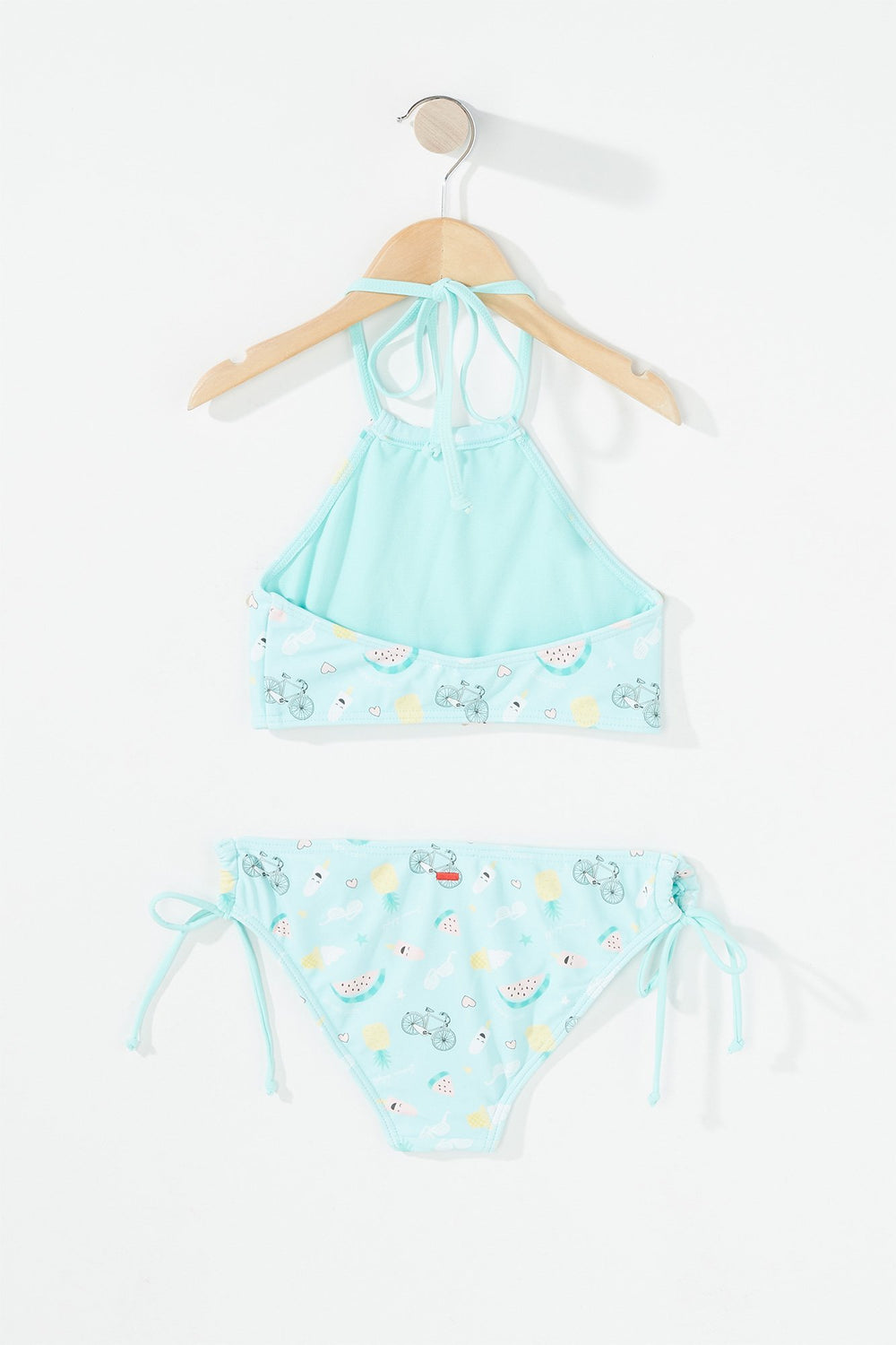 Kids Bikini bain-de-soleil imprimé avec attache pour fille Sauge